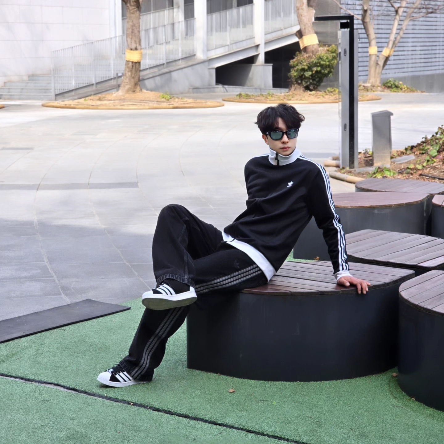 Adidas Adicolor Classics Beckenbauer Track Jacket Black - US Sizing, Adidas Adicolor Classics Beckenbauer Track Jacket Black - KR Sizing 착용 스타일 - 2