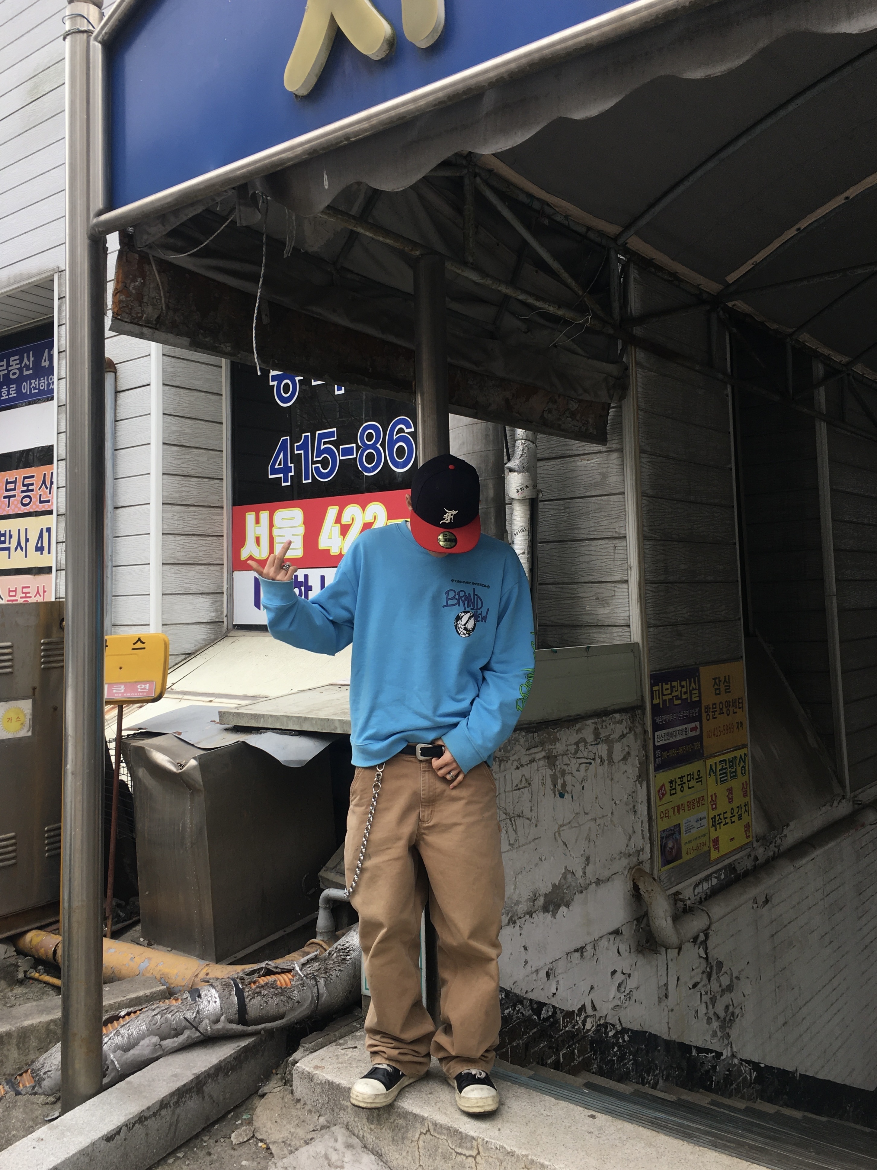 Rick Owens Lido Sneakers Black Milk, Chrome Hearts Matty Boy Brain New Sweatshirt Blue 착용 스타일 - 2