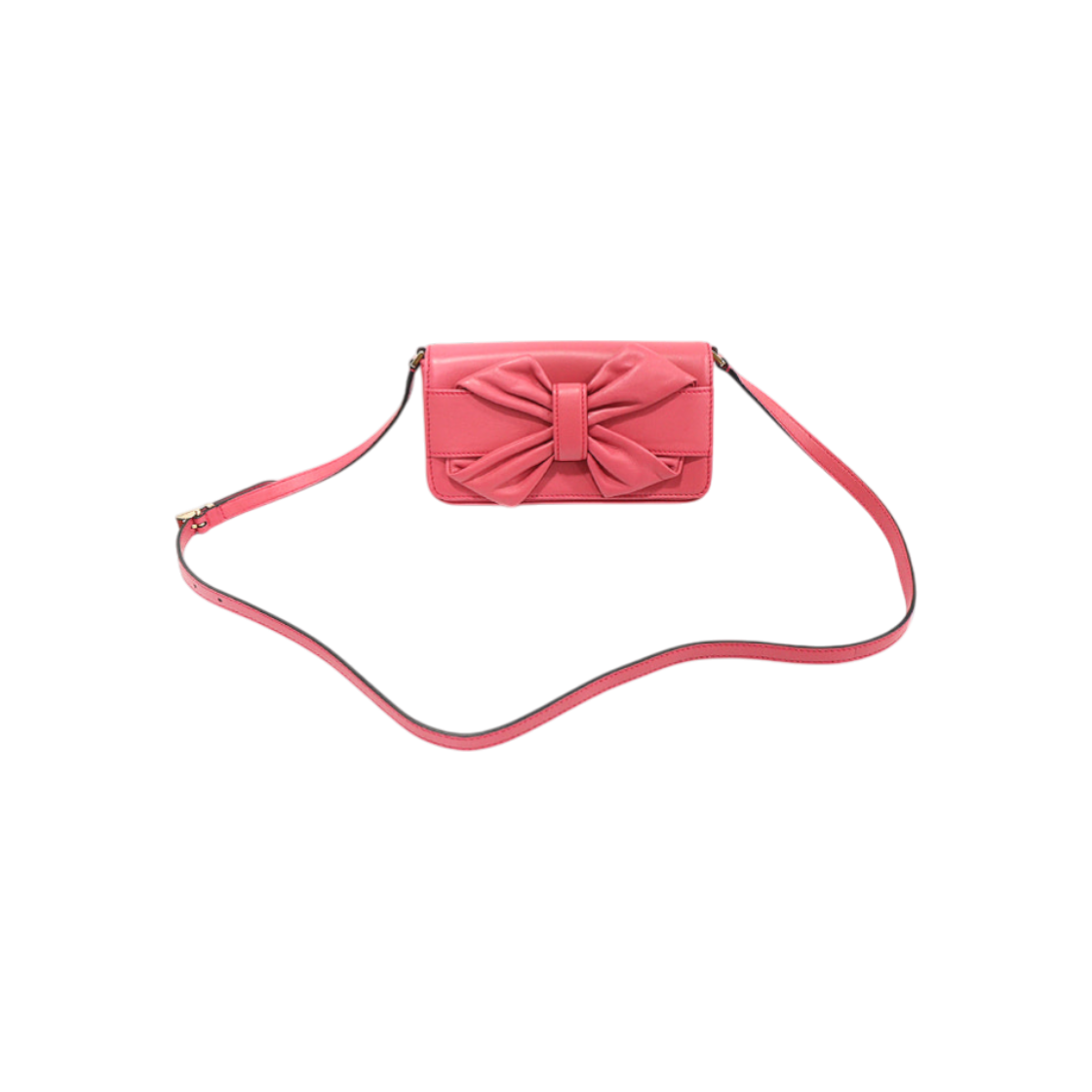 발렌티노 JW9B0481NGL 딥 로즈 핑크 레더 리본 크로스백(Valentino JW9B0481NGL Deep Rose Pink Leather Ribbon Crossbody Bag) - 1