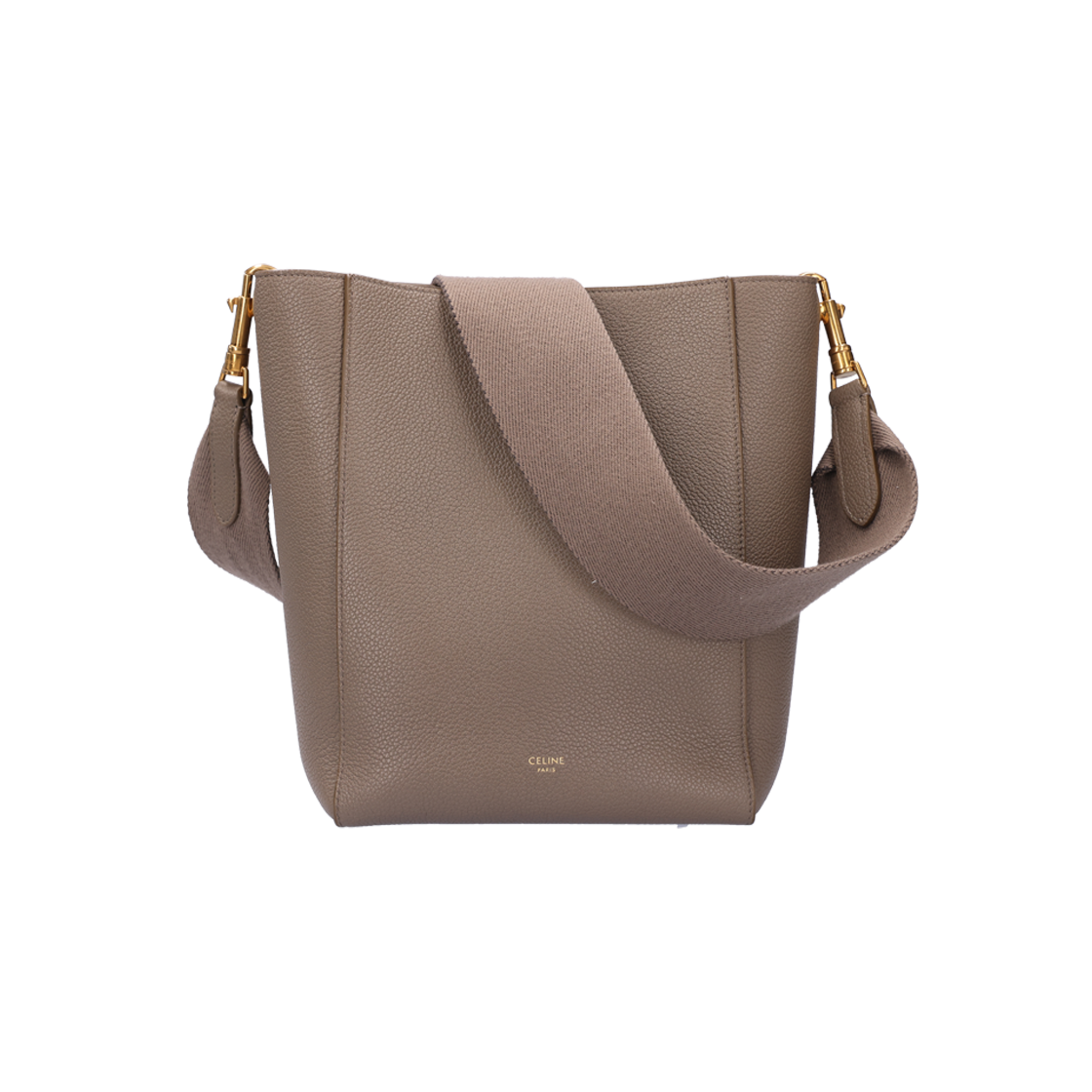 ITTTG36T3URW Celine 189303AH4 Small Sangle Bucket Bag in Taupe Grained Calfskin