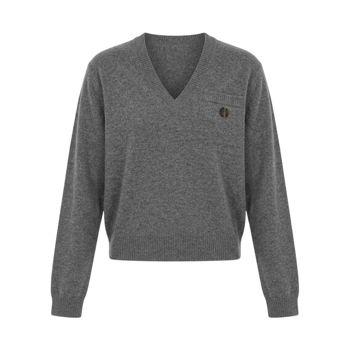M12202902-C079 (W) Brunello Cucinelli Cahsmere V-Neck Knit Grey