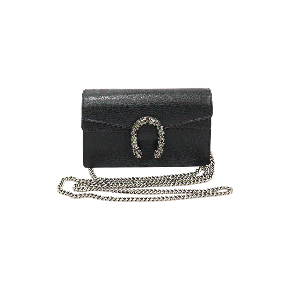 구찌 476432 블랙 레더 크리스탈 디오니서스 수퍼 미니 체인 크로스백(Gucci 476432 Black Leather Crystal Dionysus Super Mini Chain Crossbody Bag)