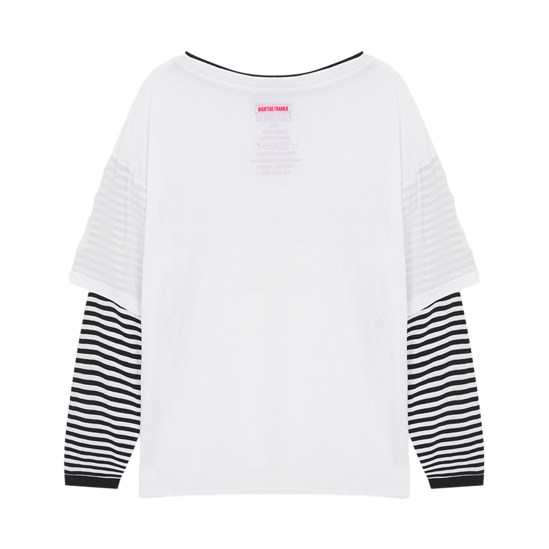 하이타이드 프랭키 오프 숄더 레이어드 스트라이프 탑 화이트(HIGHTIDE FRANKIE Off-Shoulder Layered Stripe Top White) - 2