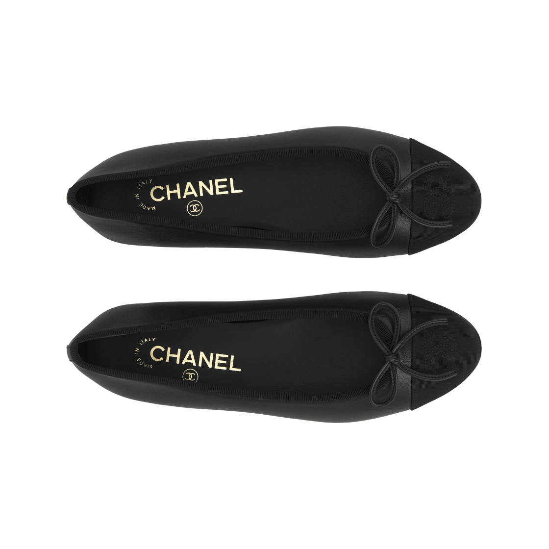(W) 샤넬 발레리나 플랫 램스킨 그로그랭 & 블랙((W) Chanel Ballerina Flat Lambskin Grosgrain & Black) - 5