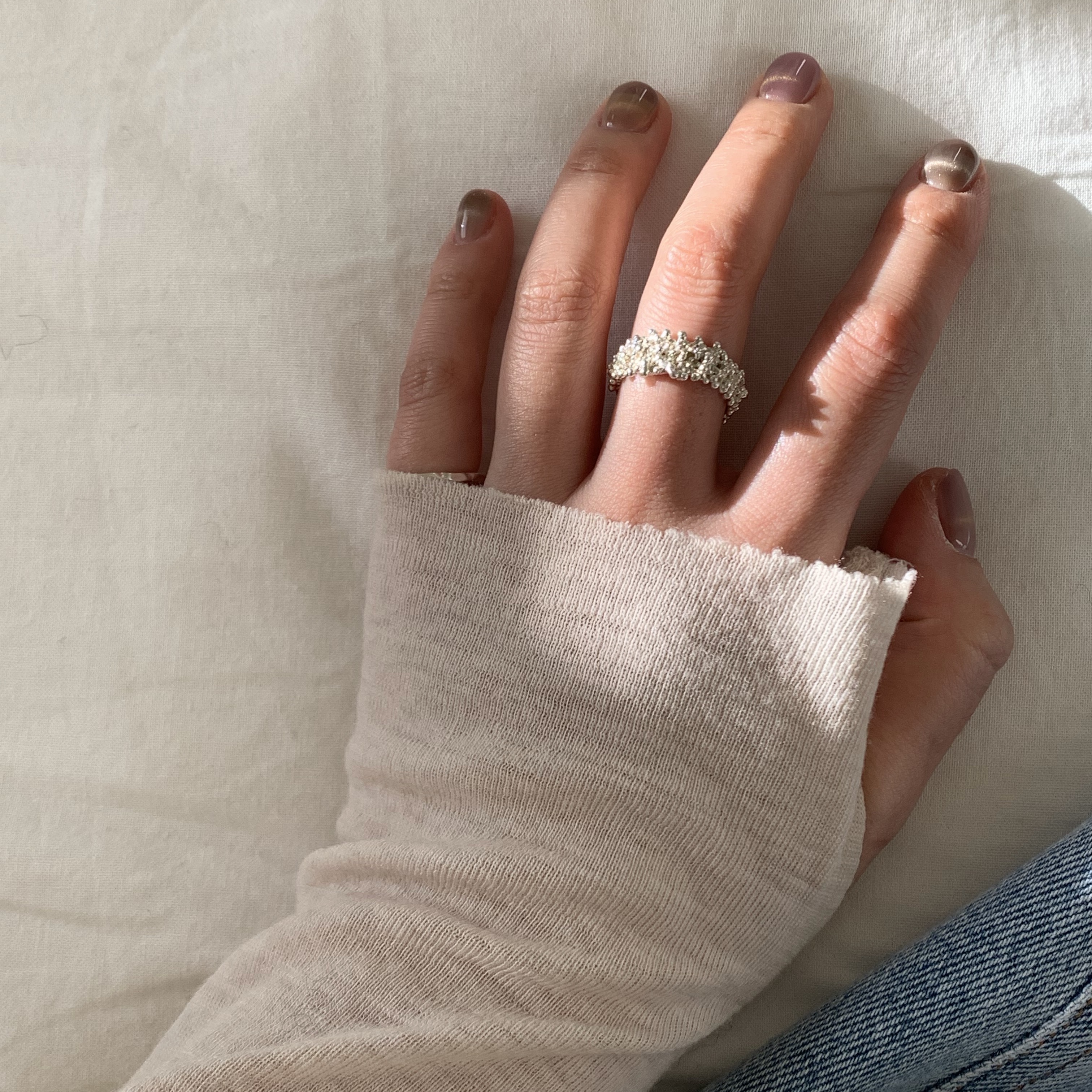 Byweekend 1mm Snake Necklace Silver, Byweekend Basic Ring Earring Silver 20mm 착용 스타일 - 2