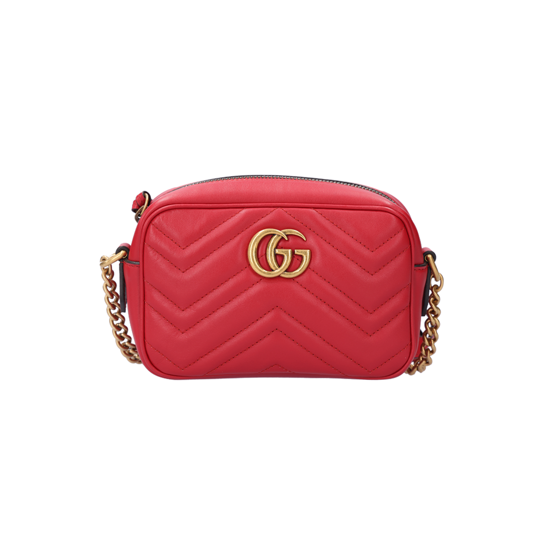 구찌 448065 GG 마몽 마틀라세 미니백 레더 레드(Gucci GG Marmont Matelasse Mini Bag in Red Leather) - 1