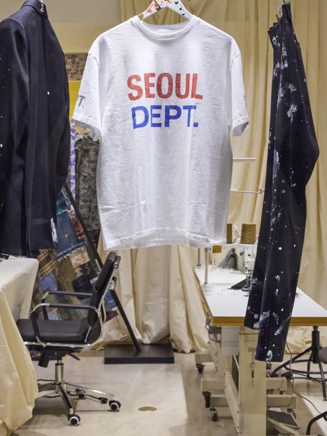 Gallery Dept. Seoul Dept. Paint Splatter Hat Multi, Gallery Dept. Seoul Dept. Zip-Up Black 착용 스타일 - 4