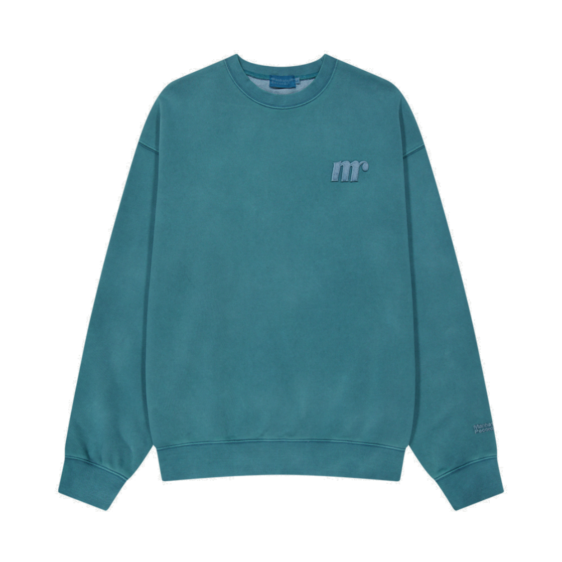 맨하탄 레코즈 로고 피그먼트 크루넥 - 블루