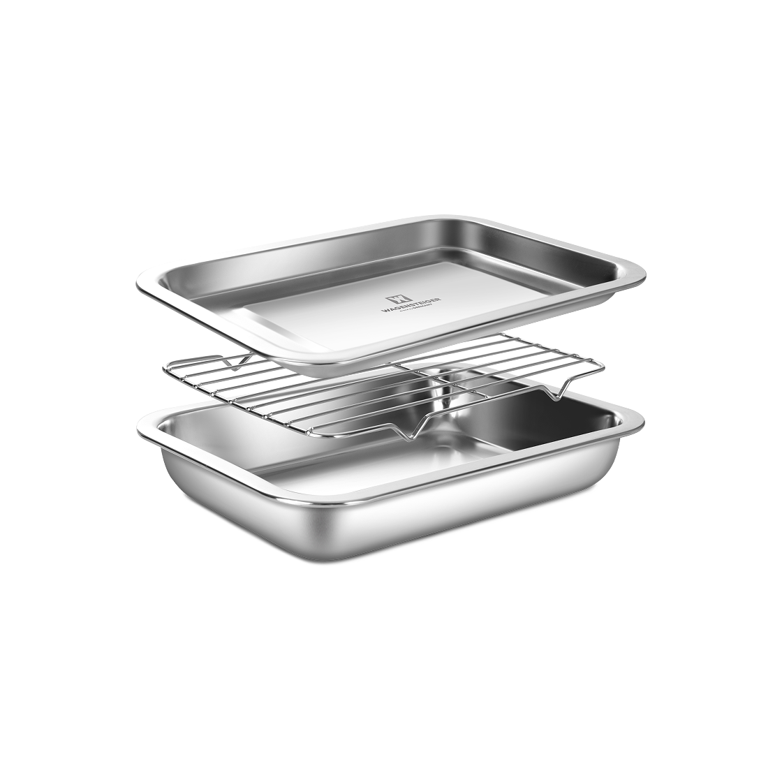 바겐슈타이거 스텐 사각트레이 3종세트 No.1(WAGENSTIEGER Non-abrasive Stainless Steel Rectangular Tray Set NO.01) - 1
