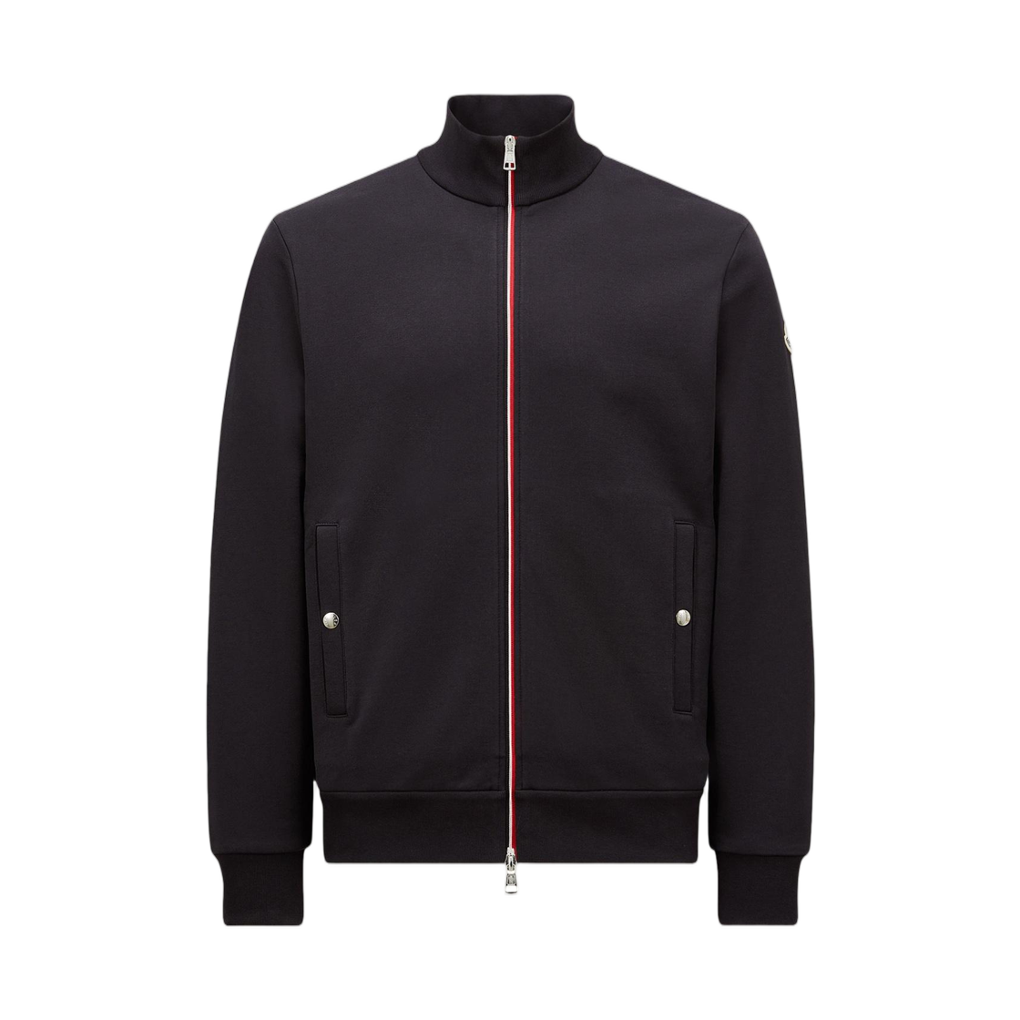 L1-091-8G00052-809KR-778 Moncler Tricolour Trimmed Cotton Zip Up Sweatshirt Night Blue - 26SS