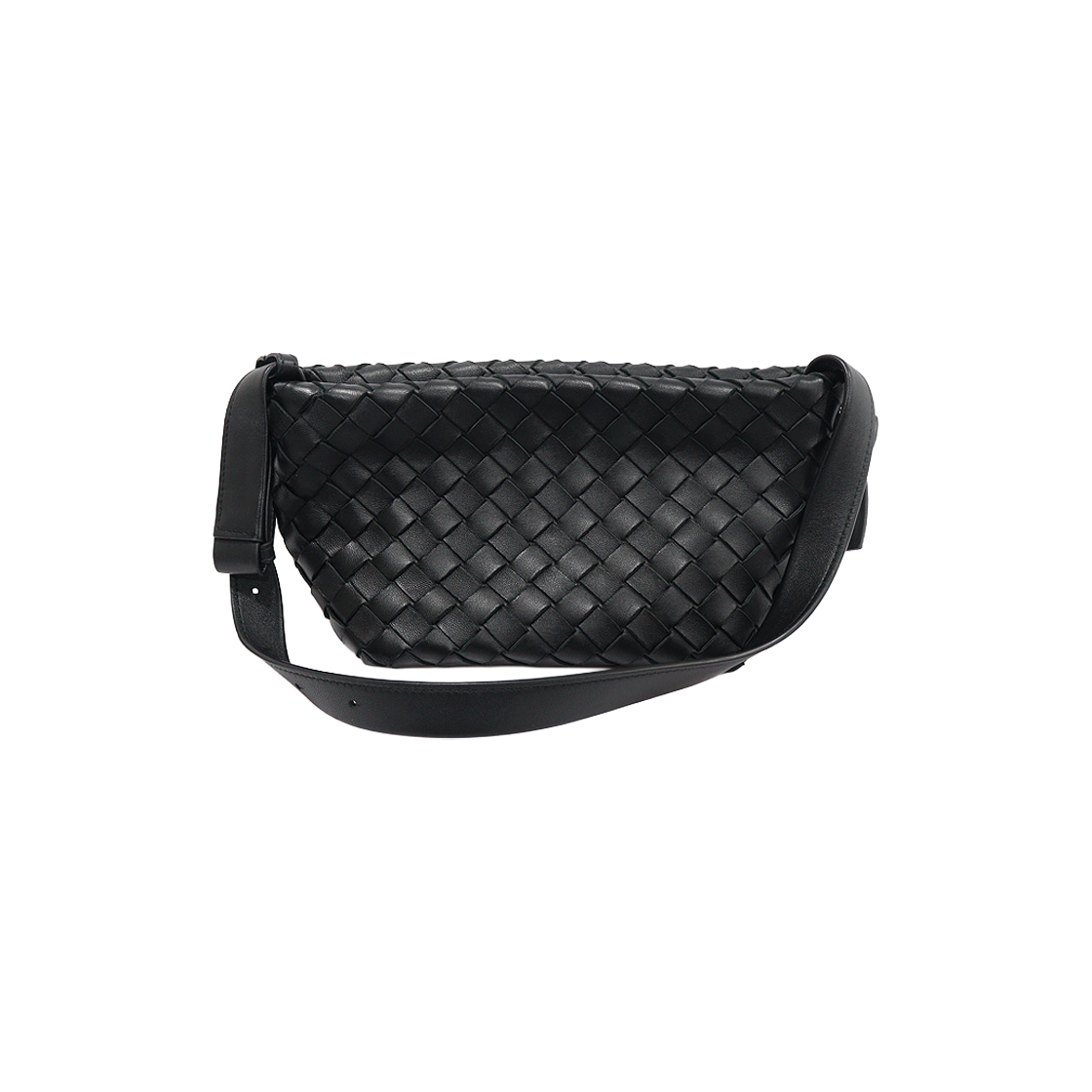 보테가 베네타 690503 블랙 인트레치아토 램스킨 타이 숄더백(Bottega Veneta 690503 Black Intrecciato Lambskin Tie Shoulder Bag) - 1