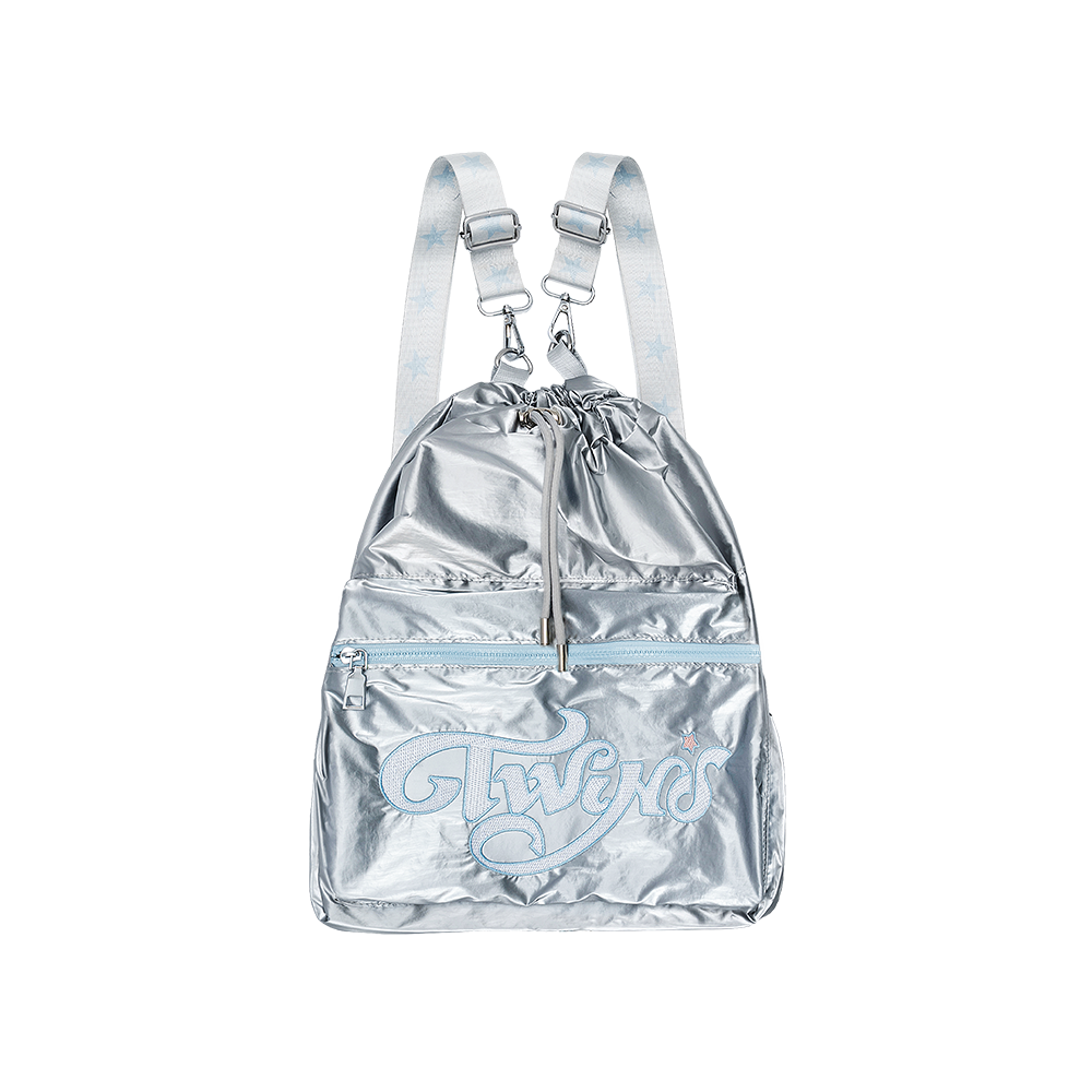 TWINS-BLOOMING-26-4 LG Twins X Bloomingtale String Bag Silver