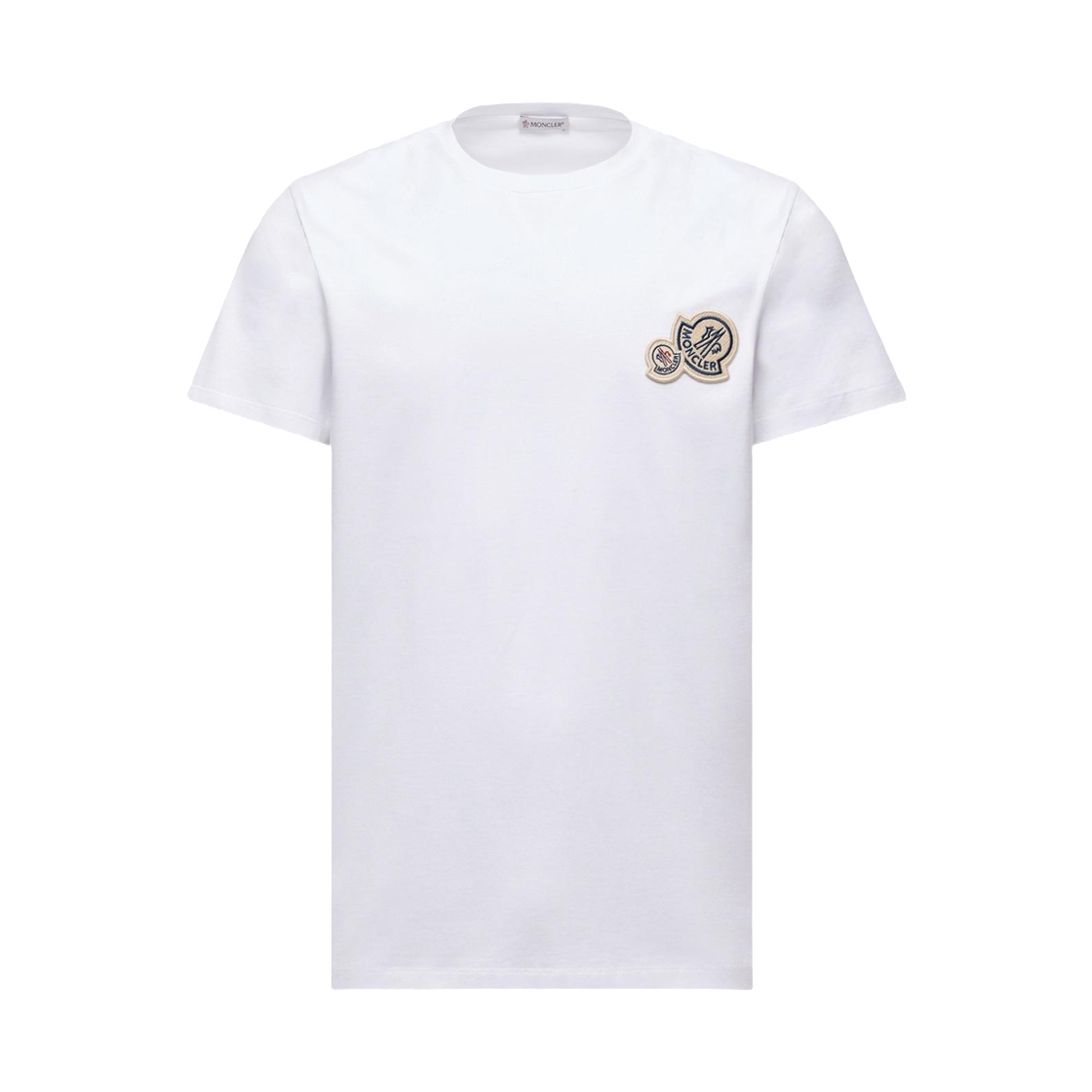 L1-091-8C00068-8390Y-001 Moncler Double Logo Patch Cotton T-Shirt Optical White - 26SS