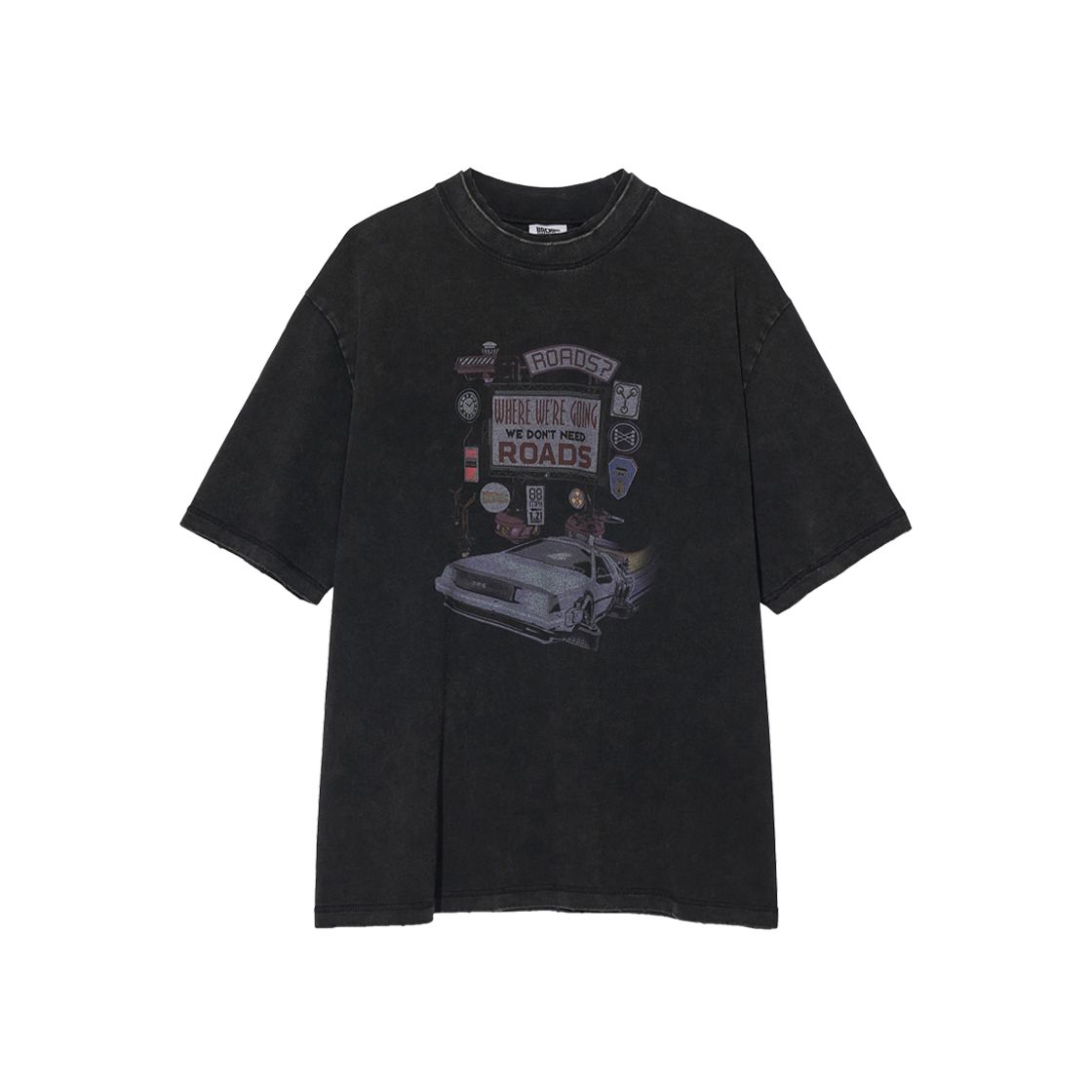 PR-26160-3 BK [예약 배송] Partimento Reworks [BACK TO THE FUTURE] Roads Quote Tee VTG Black