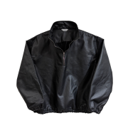 Nonnod Half Zip Coated Denim Black