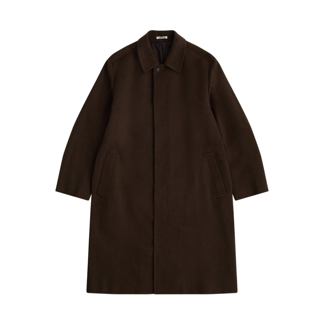 A25AC01BF Auralee Baby Camel Flannel Coat Dark Brown