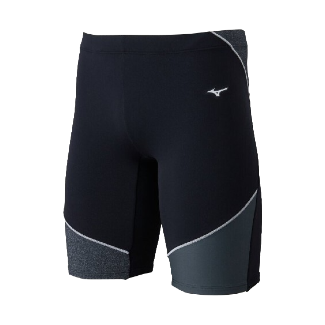 미즈노 소프트 앤 라이트 아쿠아 피트니스용 3D 컵 하프 스패츠 블랙 화이트(Mizuno Soft and Light Aqua Fitness Half Spats with 3D Cups Black White) - 1