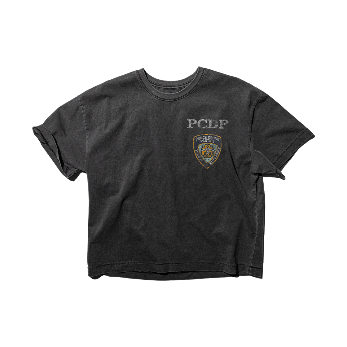 펀치 드렁크 파티즈 PCDP 워시드 크롭 티 차콜(Punch Drunk Parties PCDP Washed Crop Tee Charcoal)