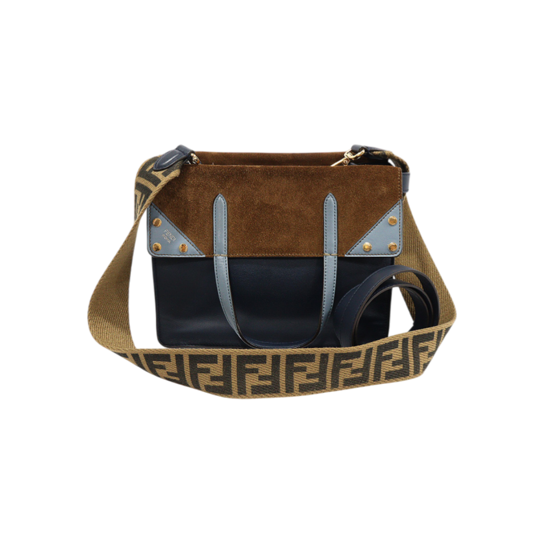 펜디 8BT302 미드나잇 네이비 카프스킨 스웨이드 플립 레귤러 토트 2WAY(Fendi Midnight Navy Calfskin Suede Flip Regular Tote 2-Way)