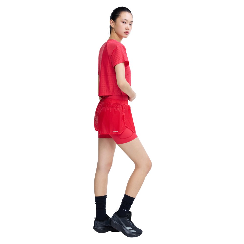 프로-스펙스 여성 울트라라이트 메쉬 크롭 반팔티셔츠 레드(PRO-SPECS Women's Ultra-Light Mesh Cropped T-shirt Red) - 4
