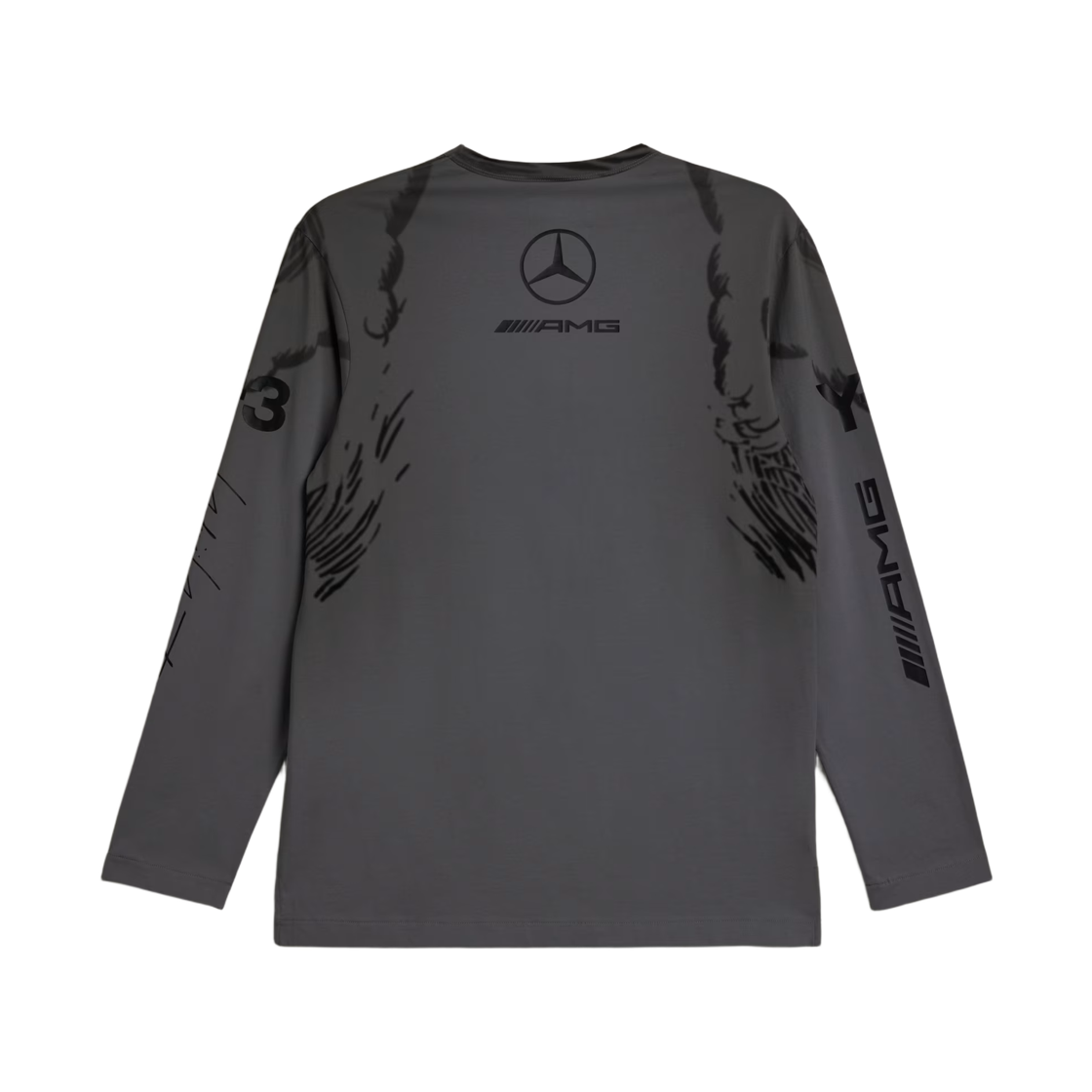 메르세데스 AMG 페트로나스 x Y-3 F1 팀 실버 애로우 울프 그래픽 롱슬리브 티셔츠 블랙(Mercedes AMG Petronas x Y-3 F1 Team Silver Arrow Wolf Graphic Long Sleeve T-shirt Black) - 2