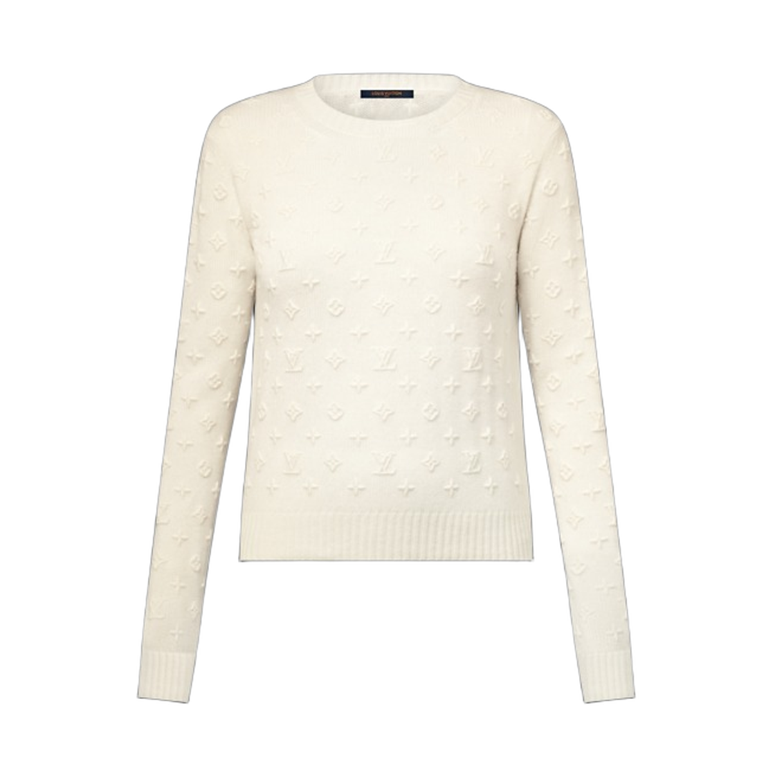 (W) 루이비통 3D 모노그램 니트 풀오버 밀키 화이트((W) Louis Vuitton 3D Monogram Knit Pullover Milky White)