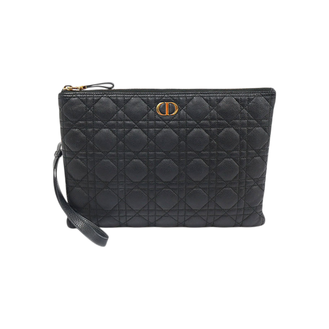 디올 S5086UWHC_M900 블랙 서플 까나쥬 카프스킨 카로 라지 데일리 파우치 클러치(Dior Black Supple Cannage Calfskin Caro Large Daily Pouch Clutch) - 1