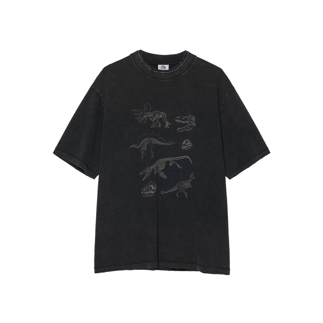 PR-26163-2 BK Partimento Reworks [JURASSIC WORLD] Skeleton Tee VTG Black