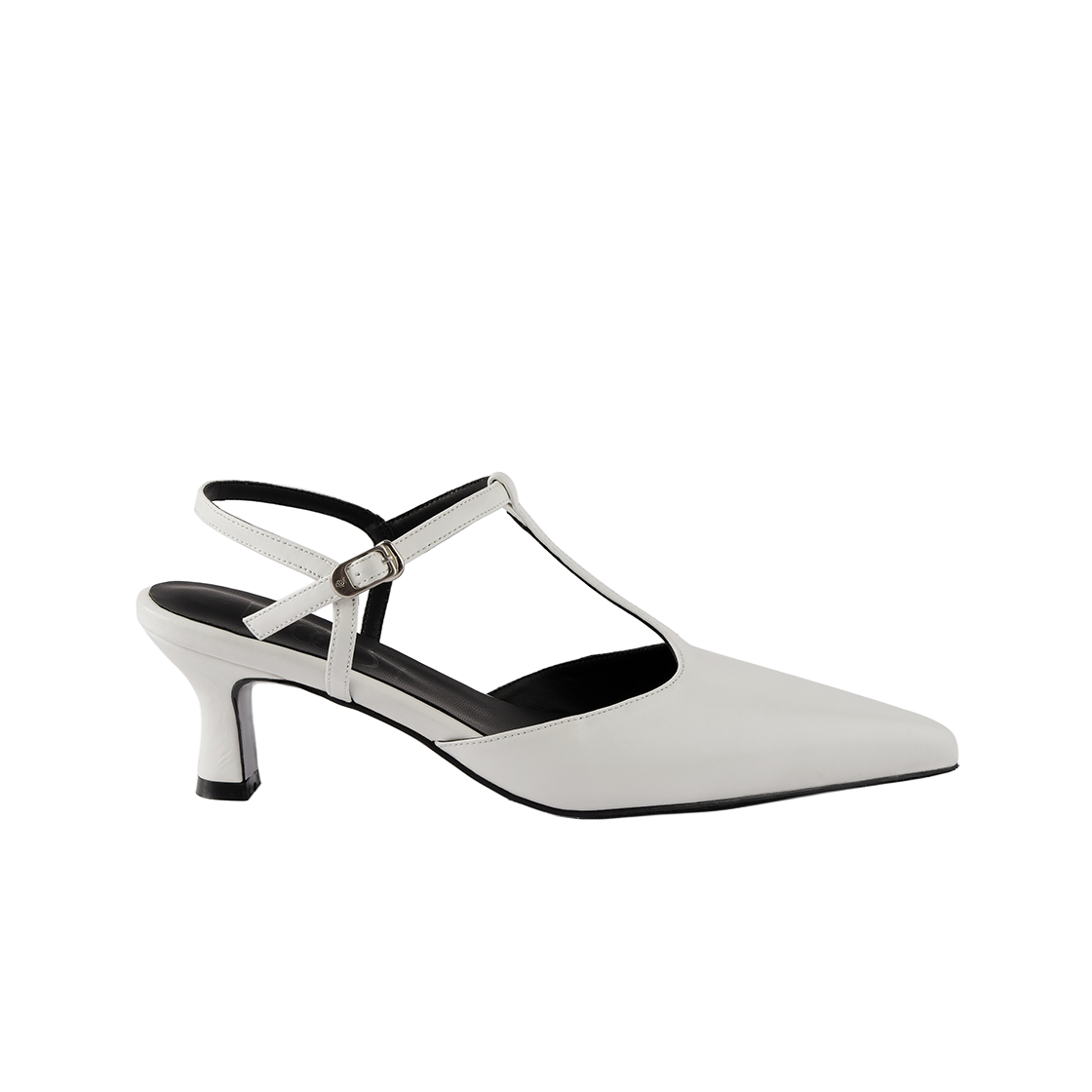 MD0337_1 Moodnight Mia T-Strap Kitten Heels l White