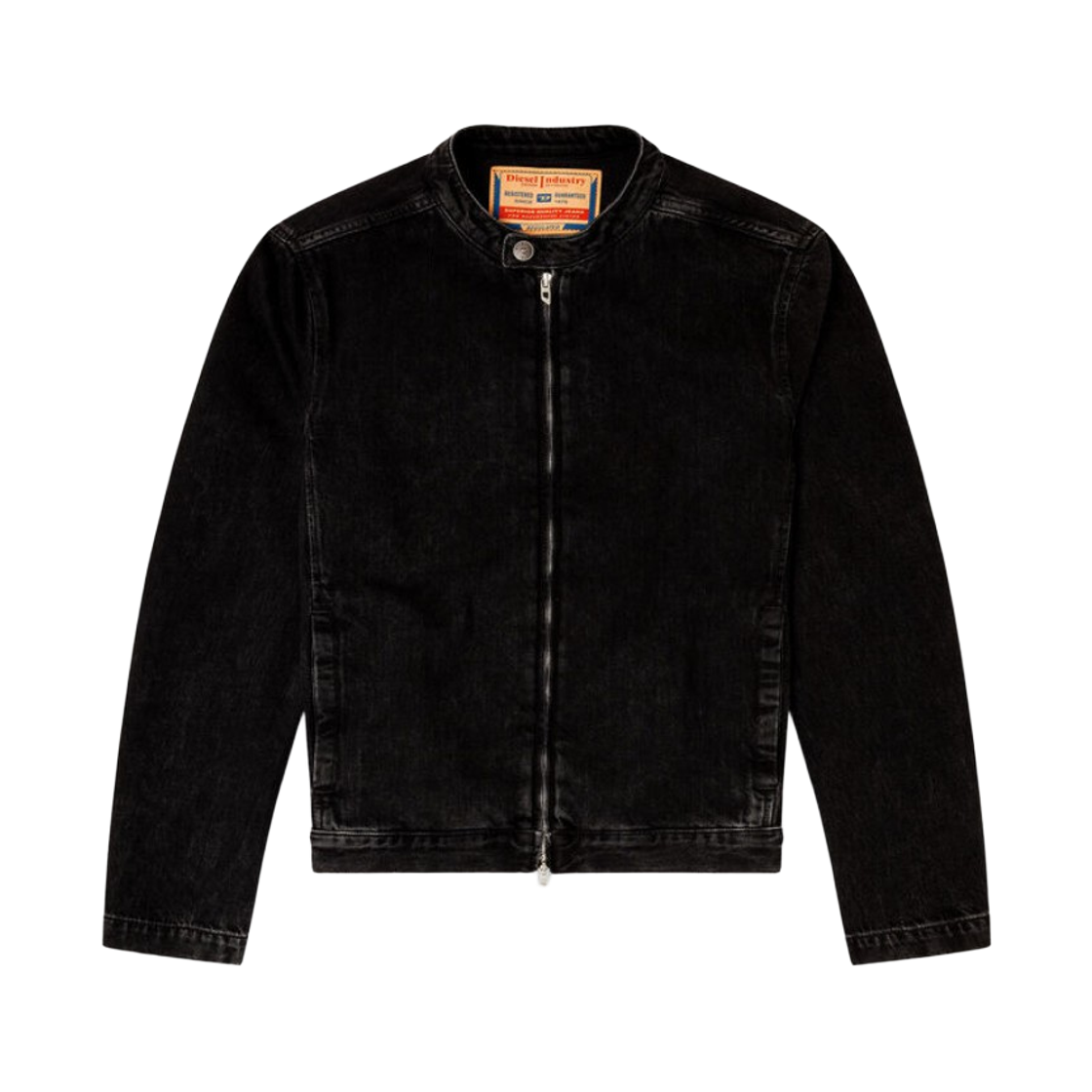 디젤 D-글로리 클린 워시 데님 모토 자켓 블랙(Diesel D-Glory Moto Jacket in Clean Wash Denim Black)