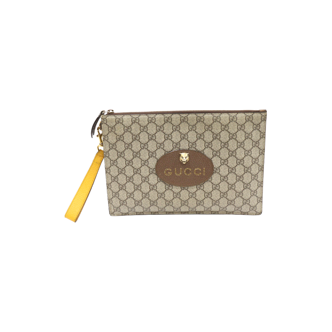 IT8S27HBWKLU Gucci 473956 GG Supreme Canvas Neo Vintage Strap Pouch Clutch