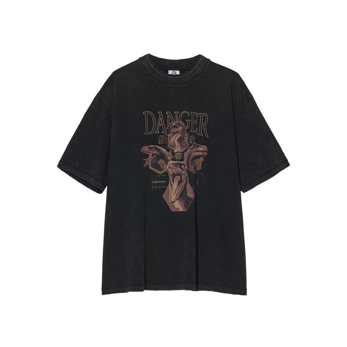 PR-26163-1 BK [예약 배송] Partimento Reworks [JURASSIC WORLD] Raptor Danger Tee VTG Black