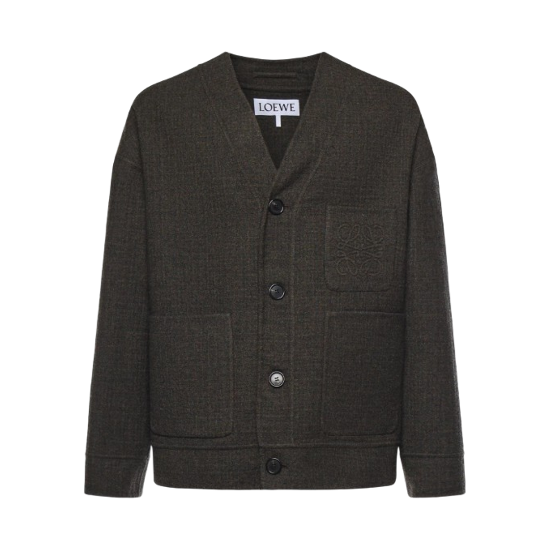 로에베 울 실크 가디건 카키 브라운 블루(Loewe Wool Silk Cardigan Khaki Brown Blue)