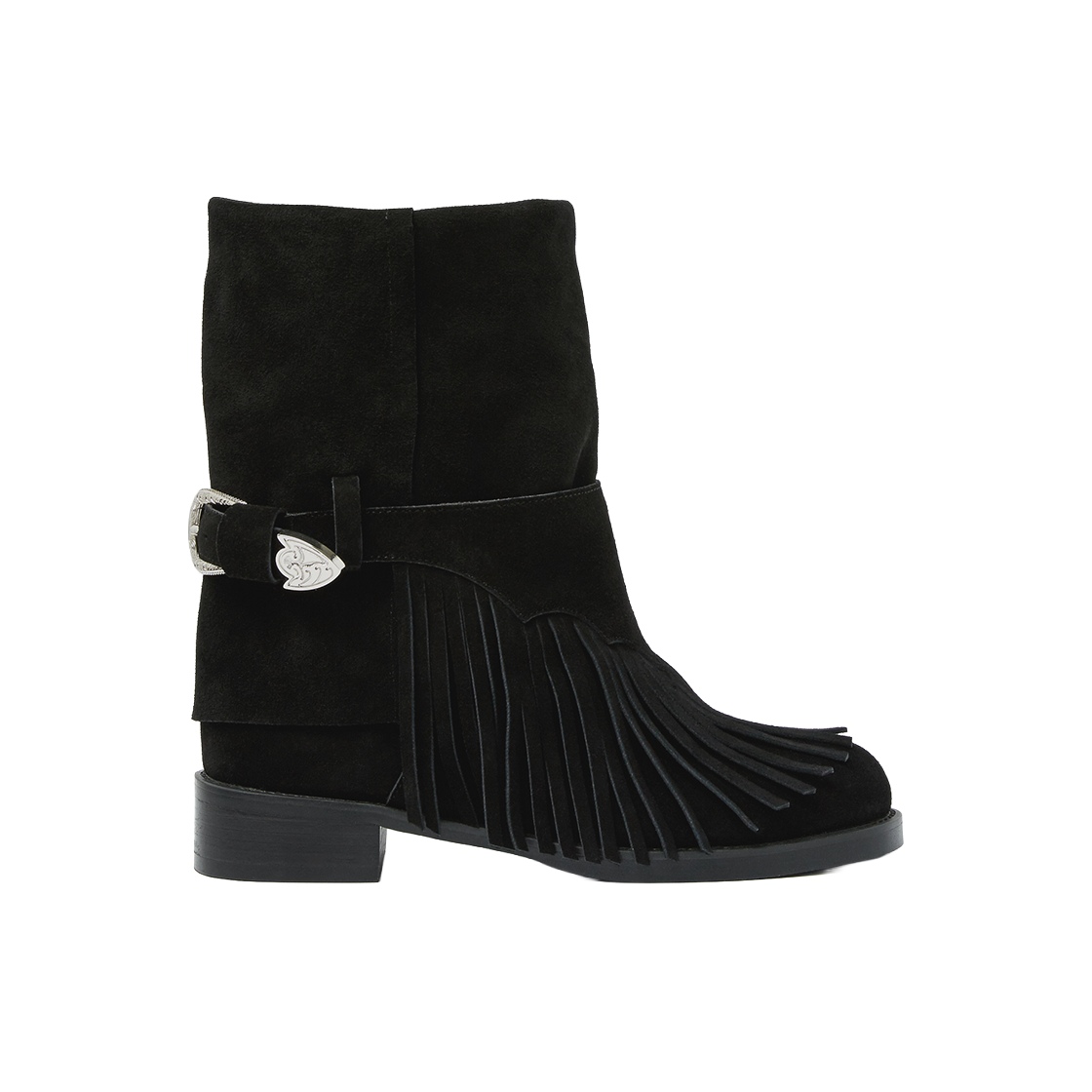 무드나잇 빌리 프린지 스웨이드부츠 4way l 블랙(Moodnight Billy Fringe Boots 4way l Black)