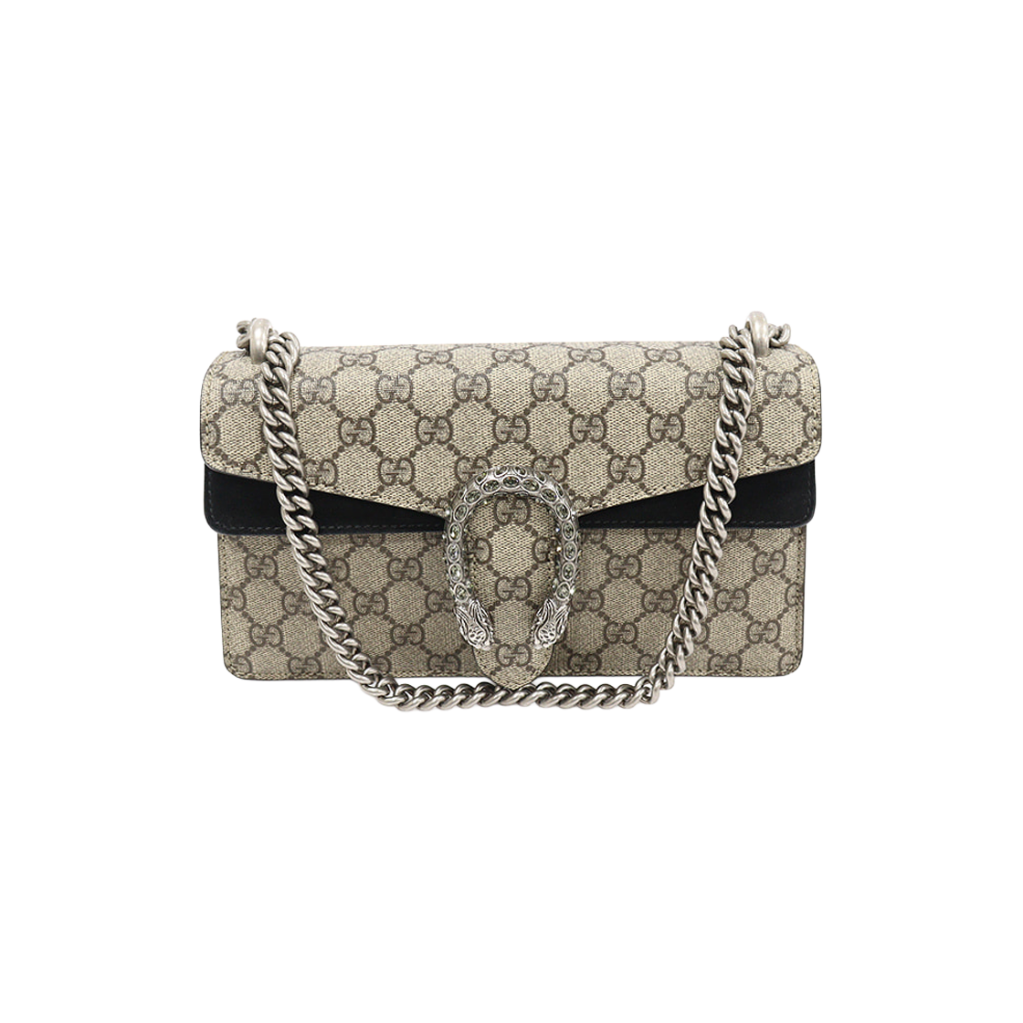 구찌 499623 GG 수프림 캔버스 크리스탈 디오니서스 스몰 체인 숄더백(Gucci 499623 GG Supreme Canvas Crystal Dionysus Small Chain Shoulder Bag)