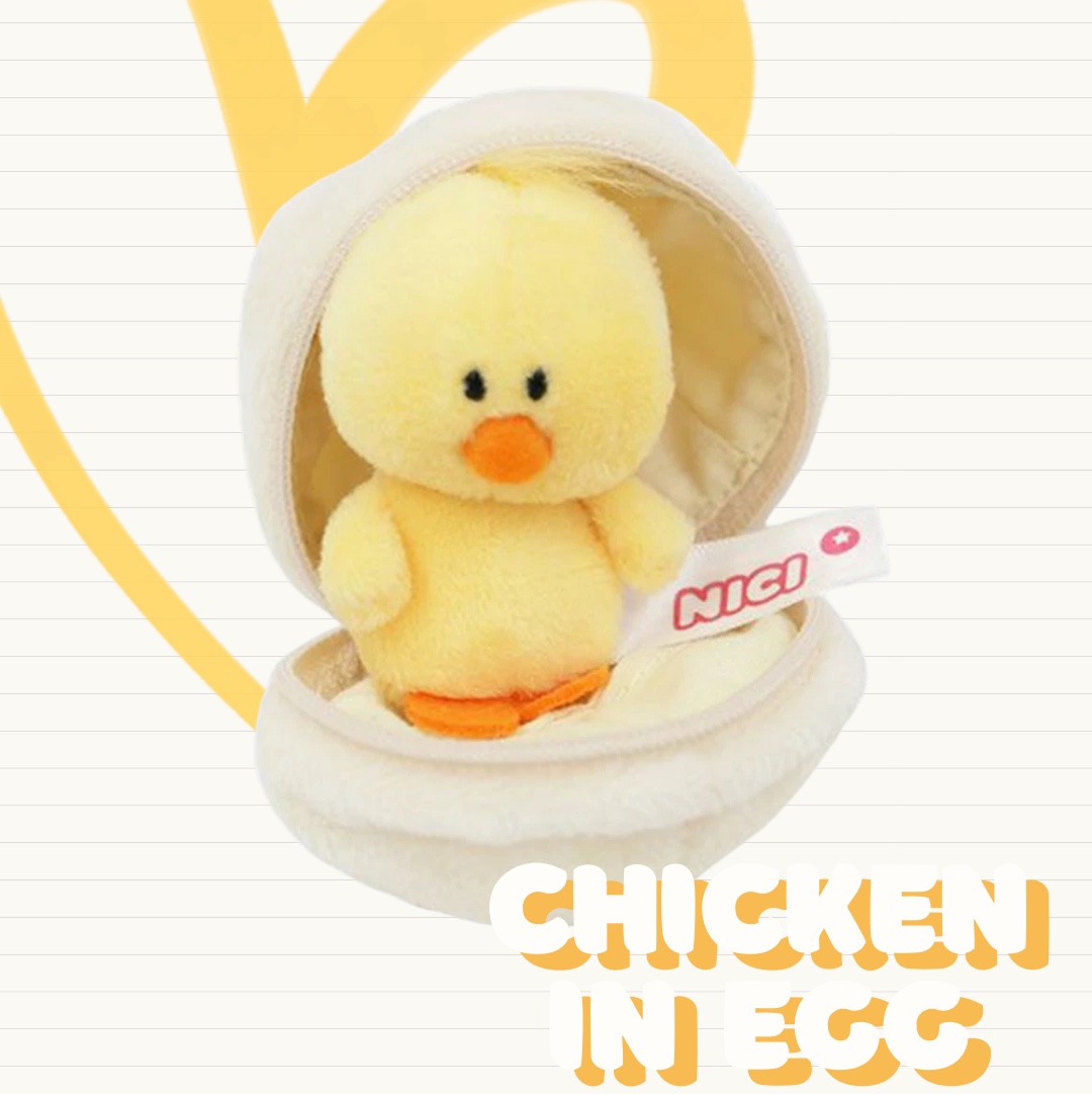 [KREAM 단독] NICI 7cm chicken in egg w. keyring 착용 스타일