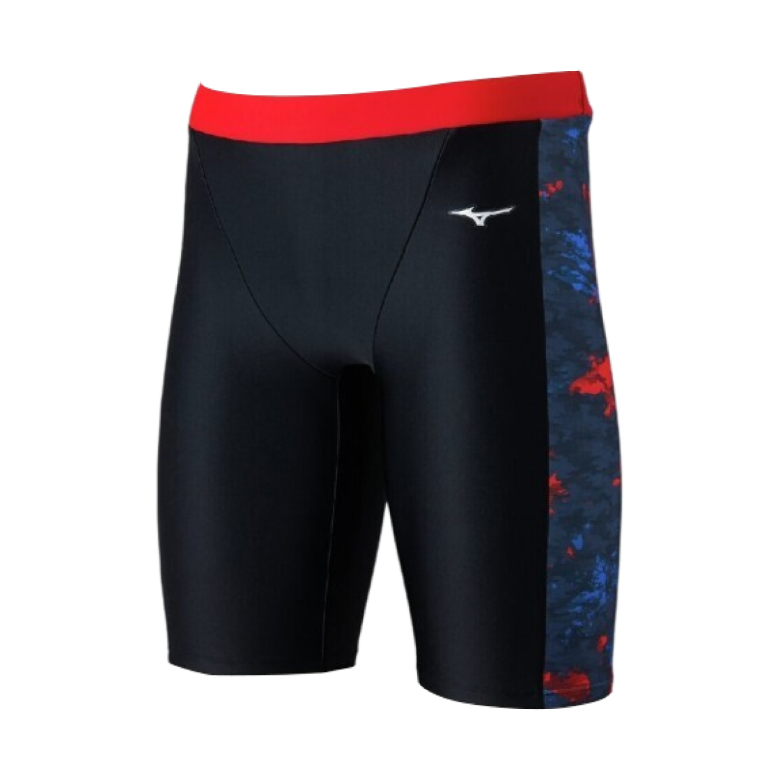 N2JBD10596 Mizuno Stroke One Water-Repellent Swim Fitness Half Spats Black Red