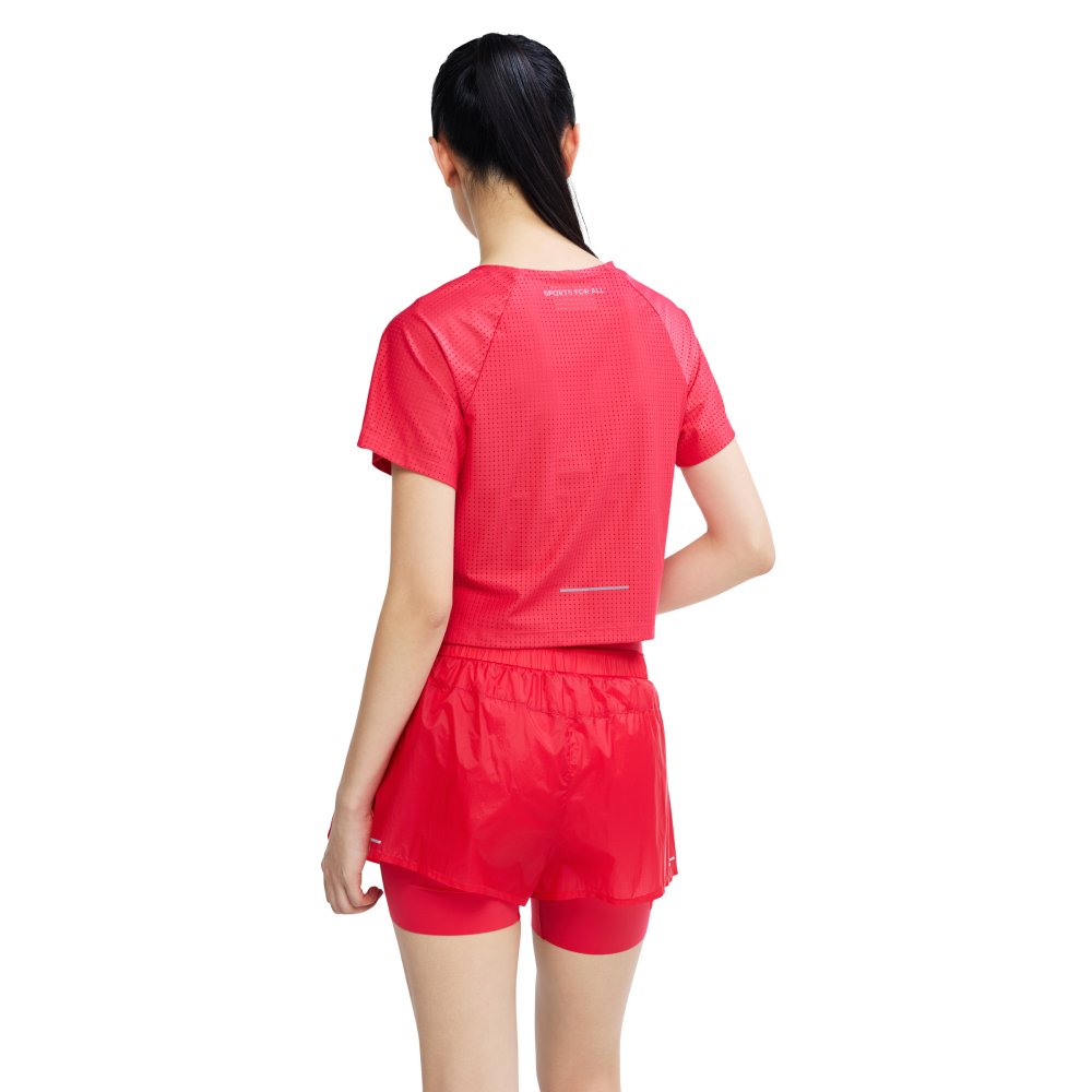 프로-스펙스 여성 울트라라이트 메쉬 크롭 반팔티셔츠 레드(PRO-SPECS Women's Ultra-Light Mesh Cropped T-shirt Red) - 5