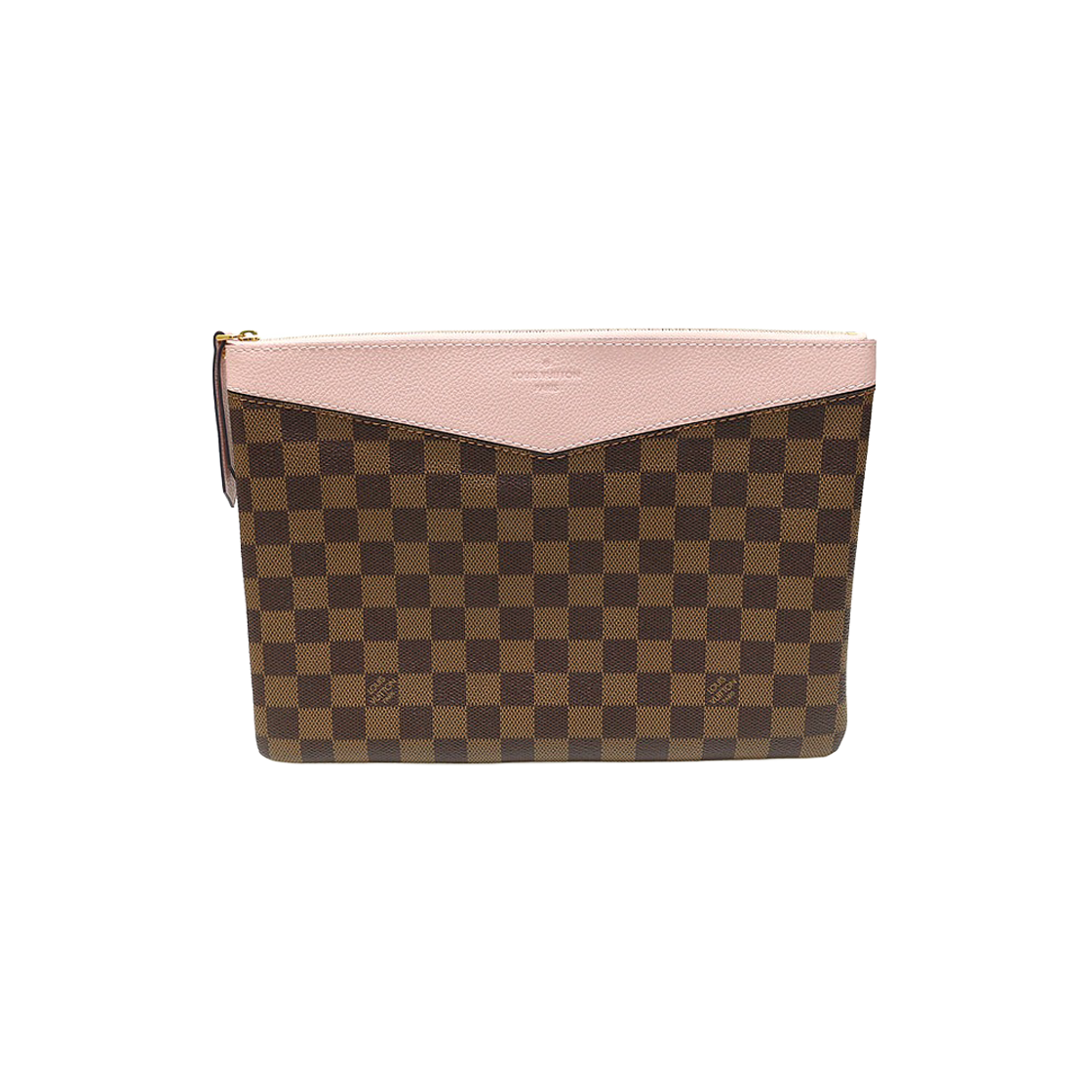 ITAKPQRHJGU9 Louis Vuitton Damier Ebene Canvas Rose Powder Daily Pouch Clutch