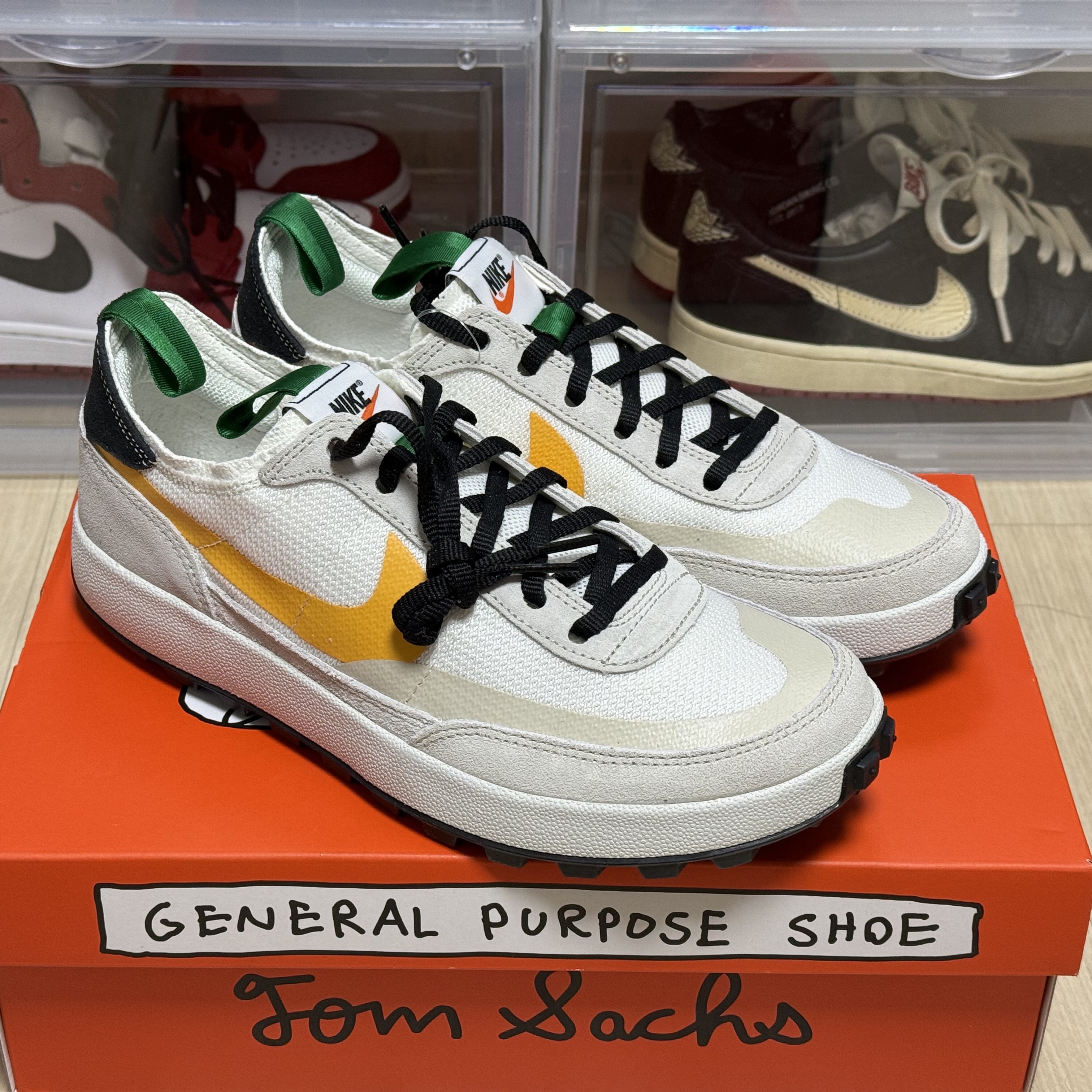 Nike x Tom Sachs General Purpose Shoe Pine Green University Gold 착용 스타일