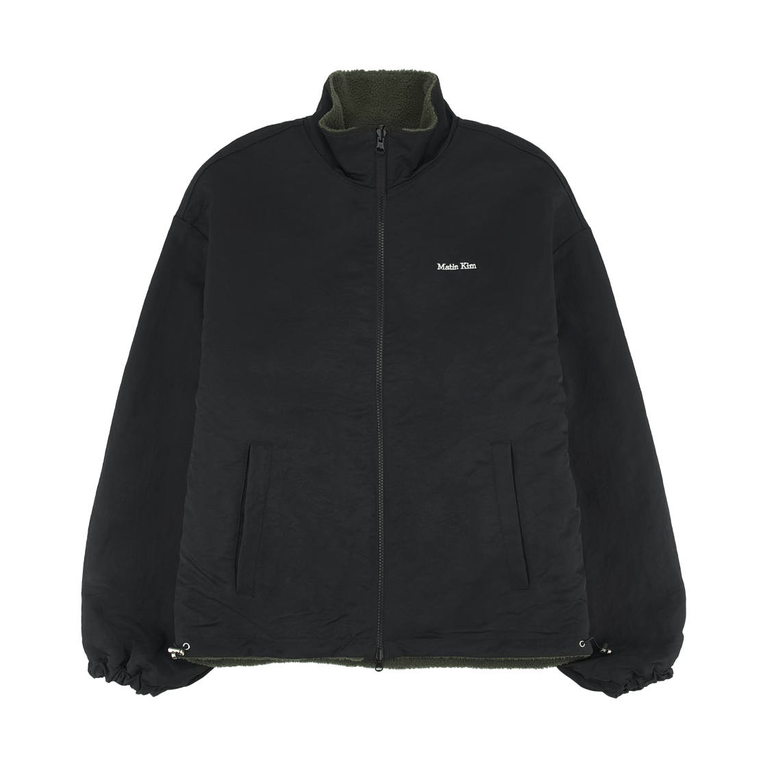 마뗑킴 리버시블 쉐르파 집업 카키(Matin Kim Reversible Sherpa Zip Up In Khaki) - 3