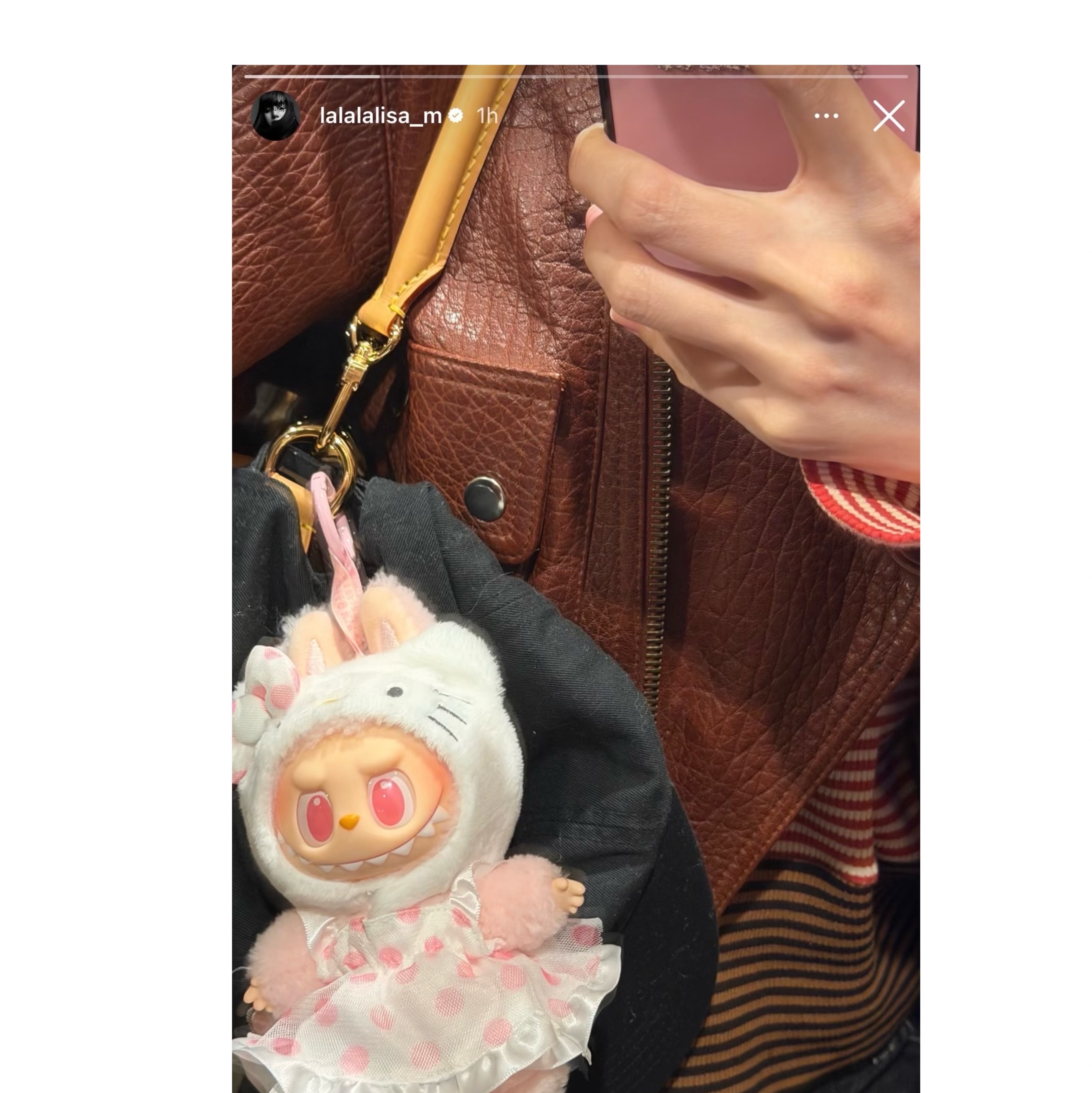 Pop Mart Labubu The Monsters x Hello Kitty And Friends Series Plush Pendant Hello Kitty (Opened Case) 착용 스타일