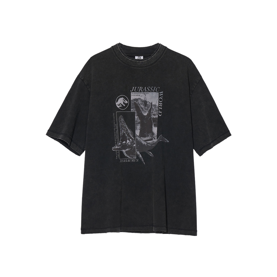 PR-26163-4 BK [예약 배송] Partimento Reworks [JURASSIC WORLD] Mosasaurus Tee VTG Black
