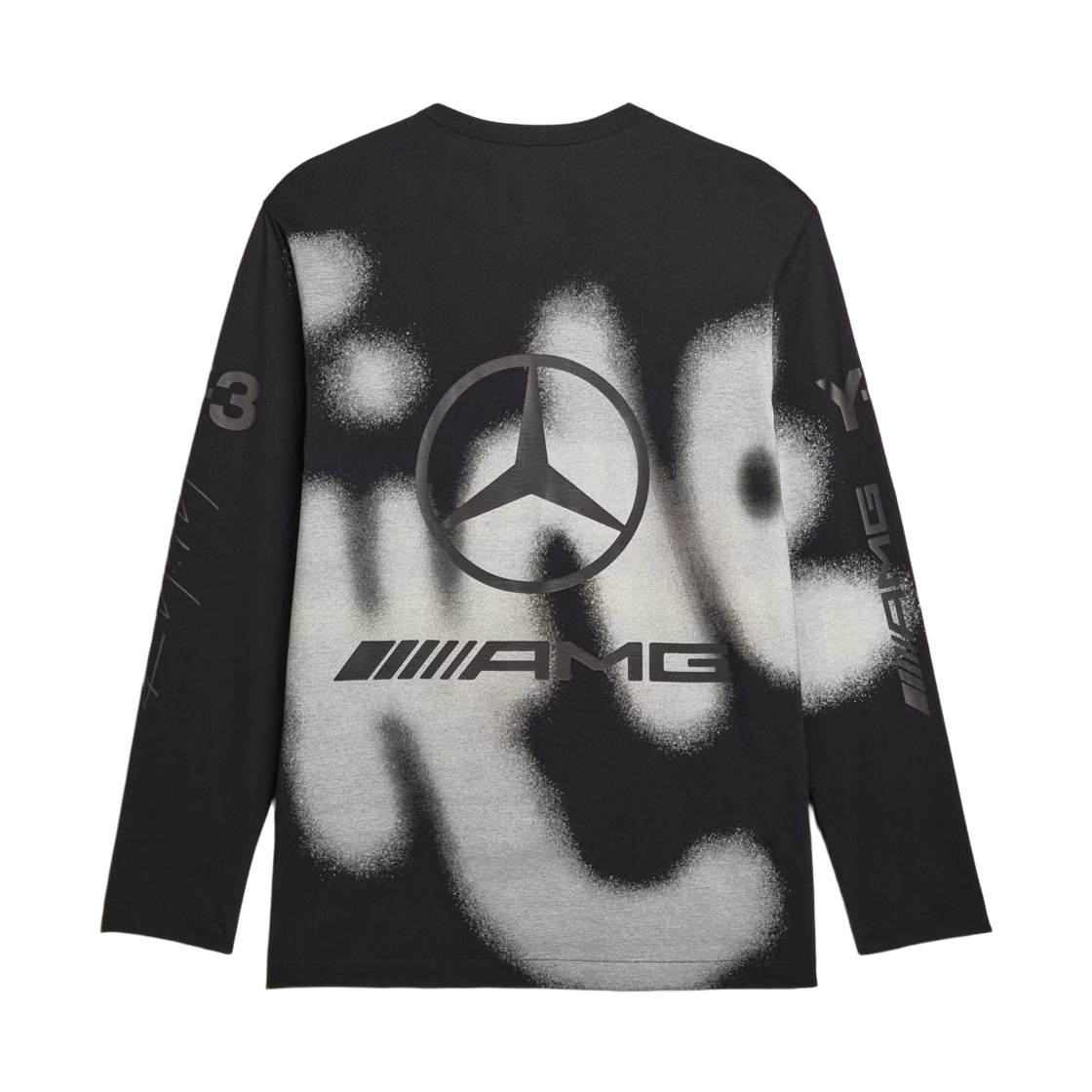 Y-3 x 메르세데스 AMG 페트로나스 F1 팀 실버 애로우 요지 그래픽 롱슬리브 티셔츠 블랙(Y-3 x Mercedes AMG Petronas F1 Team Silver Arrow Yohji Graphic Long Sleeve T-shirt Black) - 2