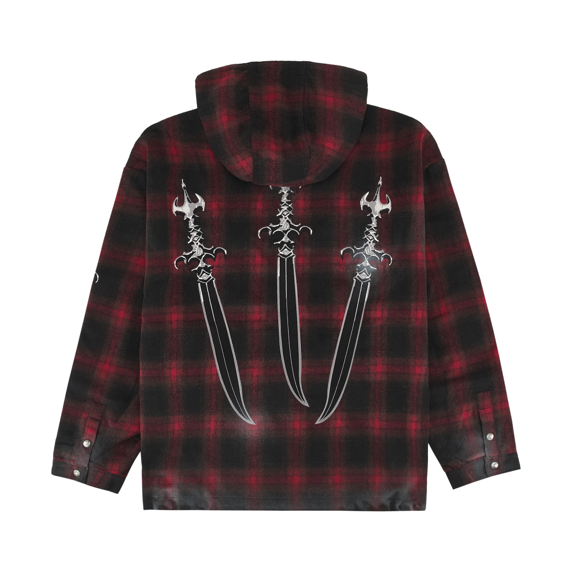 떠그 클럽 아랍 소드 플란넬 후드 집업 레드(Thug Club Arab Sword Flannel Hoodie Zip-Up Red) - 2