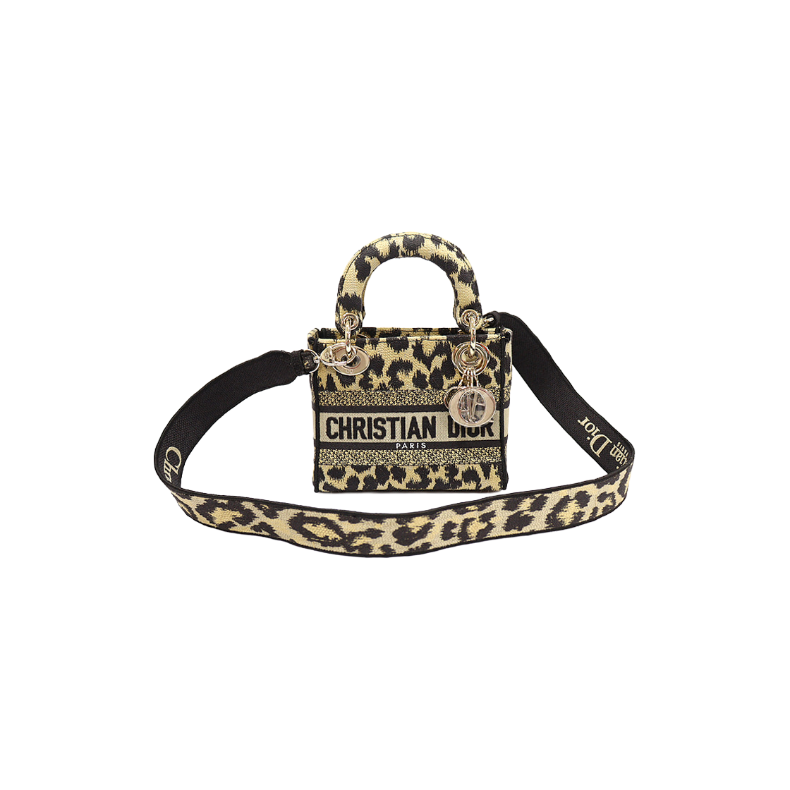 ITR76449V8UV Dior M0500ORHM Beige Black MIZZA Embroidered Lady Dior Di Lite Mini 2-Way Bag