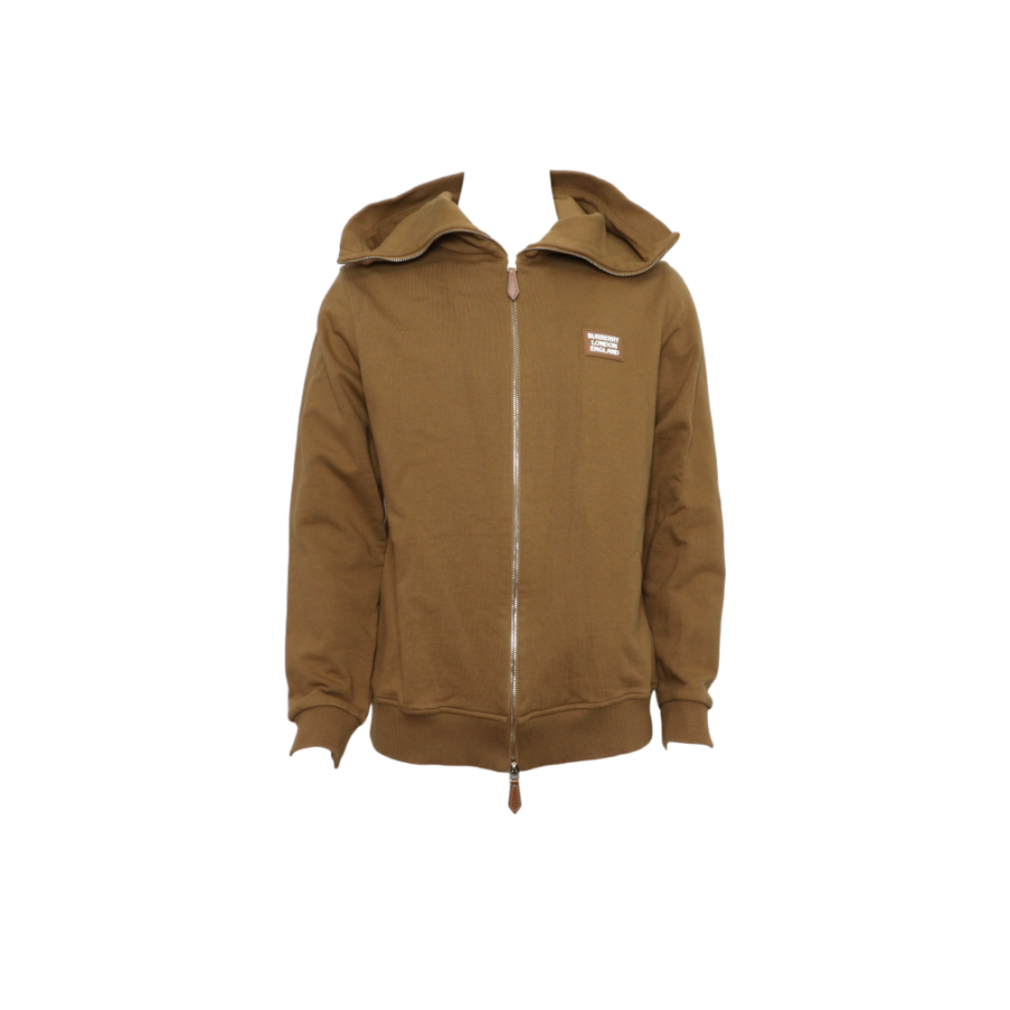 ITKEUGW5TCM7 Burberry Brown Cotton Logo Patch Zip-Up Jacket Unisex