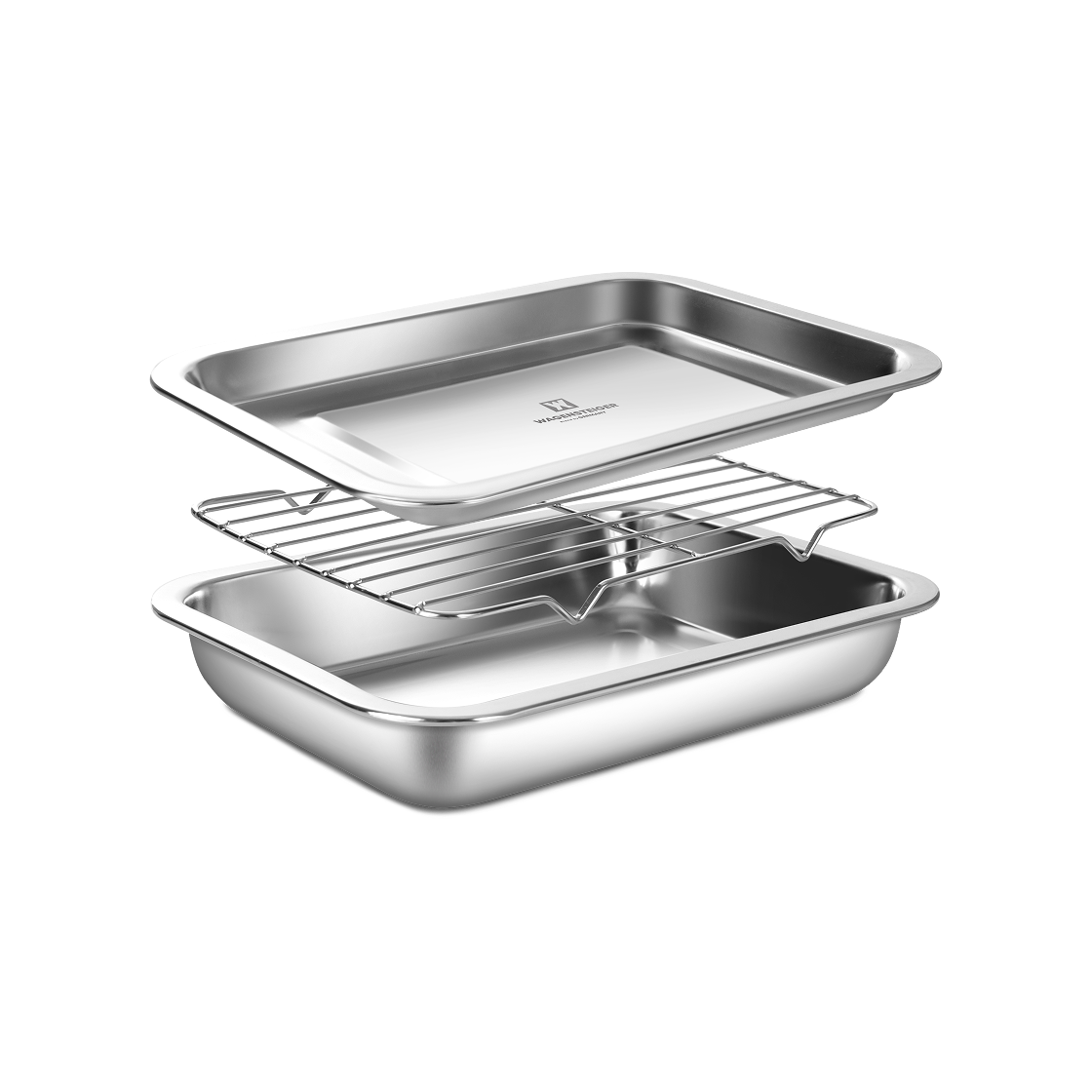 바겐슈타이거 스텐 사각트레이 3종세트 No.2(WAGENSTIEGER Non-abrasive Stainless Steel Rectangular Tray Set NO.02)