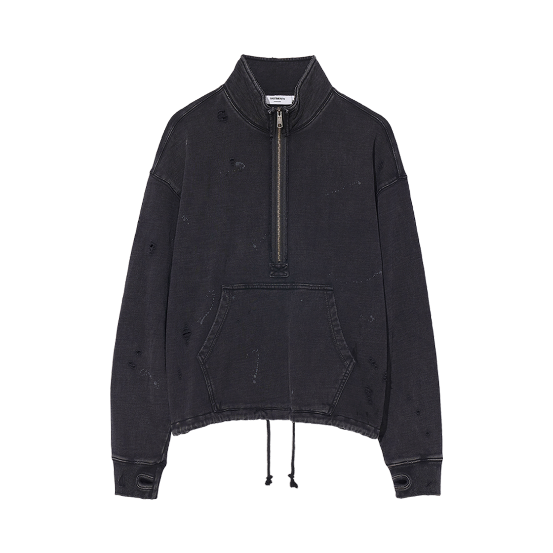 PR-26135 BK [KREAM 단독] Partimento Reworks Half Zip-up Sweatshirts VTG Black