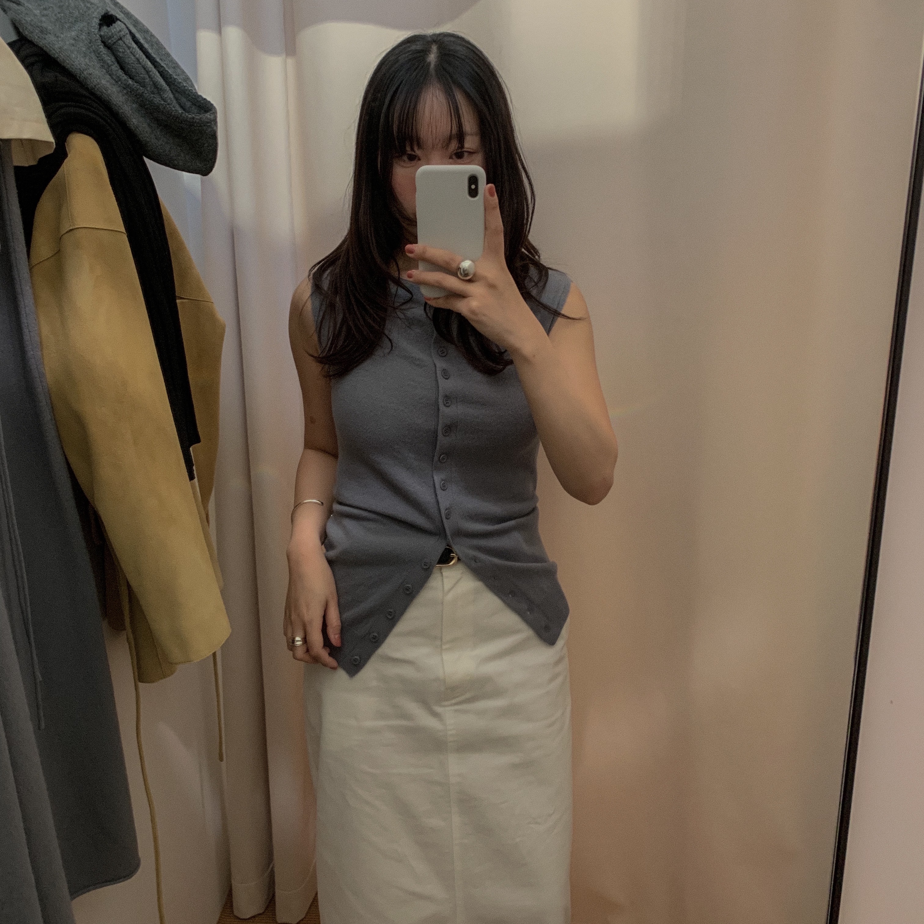 Byweekend Momo Ring Silver, Byweekend Rain Drop Bangle Silver 착용 스타일 - 1